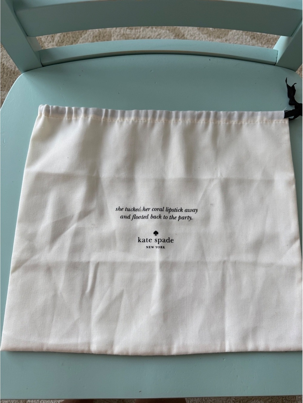 Kate Spade New York White Drawstring Dust Bag